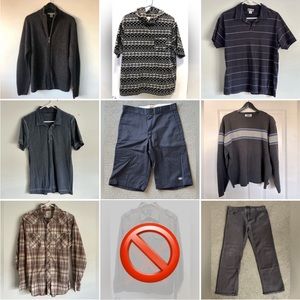 *Discount Super Bundle* Cardigan sweater, hooded fleece, polo shirts, pants